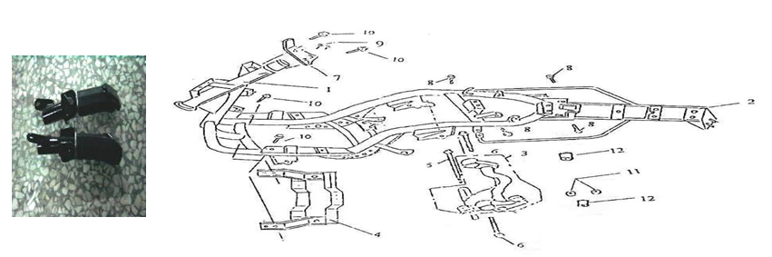Części ramy Berini Bella Milano 125cc