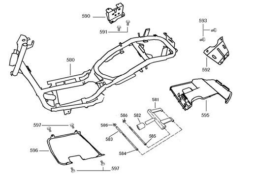 Części ramy Berini Napoli 125cc srebrny