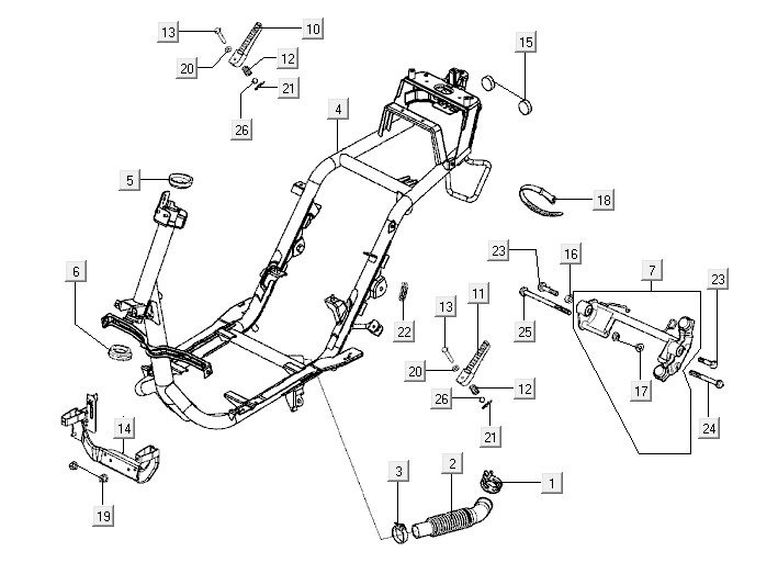 Części ramowe Kymco Super9 2t lc om matowy czarno-żółty