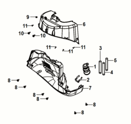 Front fender Sym Fiddle IV 125i AC CBS E5 2020-2021
