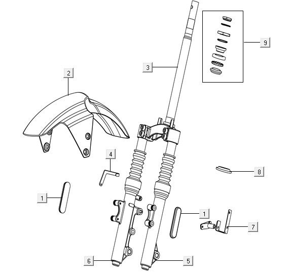 Widelec przedni Niu NQI Cargo