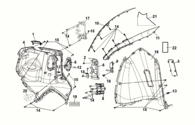 Obudowa przednia Sym Symphony ST 50 E5 Szara (GY-430C)