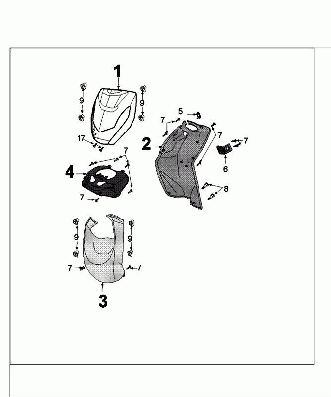 Do poszycia Peugeot Kisbee czarny matowy oryginalny euro4