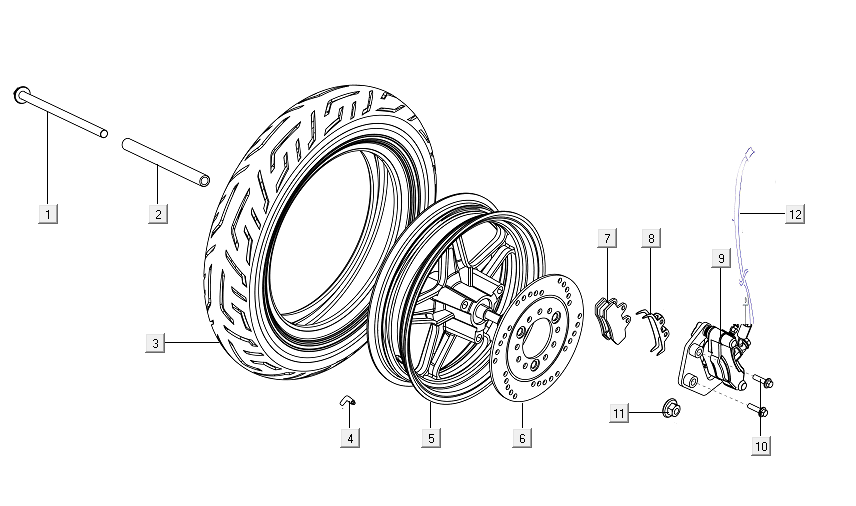 Koło przednie - hamulec Niu M+ sport