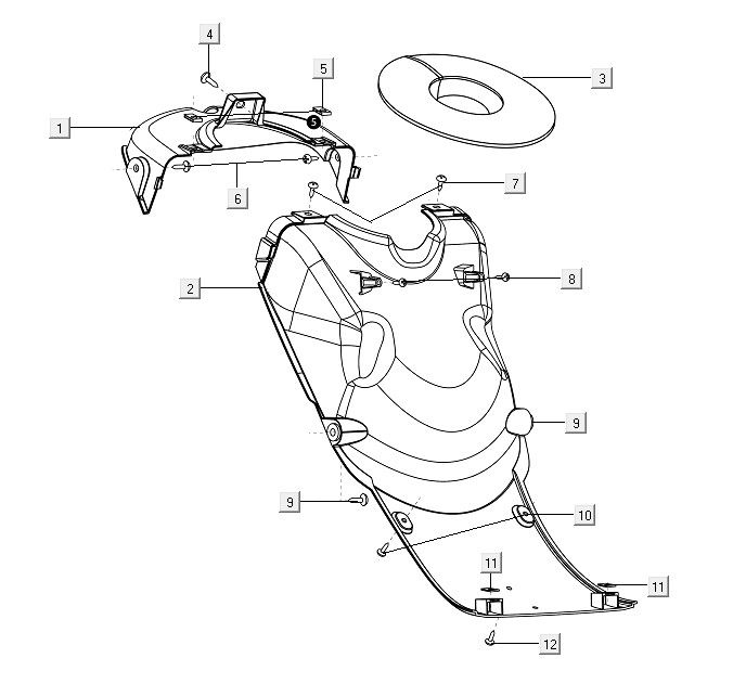Wewnętrzna pokrywa tylna Niu M1