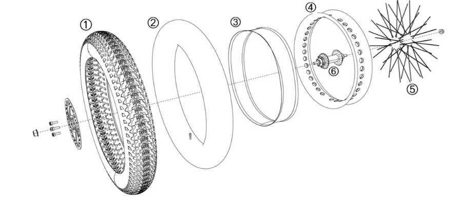 Yadea Trooper 01 Zestaw przednich kół Fat Bike