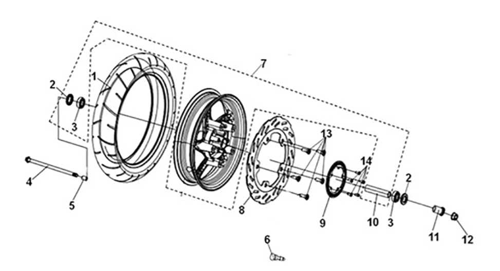 Front wheel Sym ADX 125i ABS+ TCS E5 2023