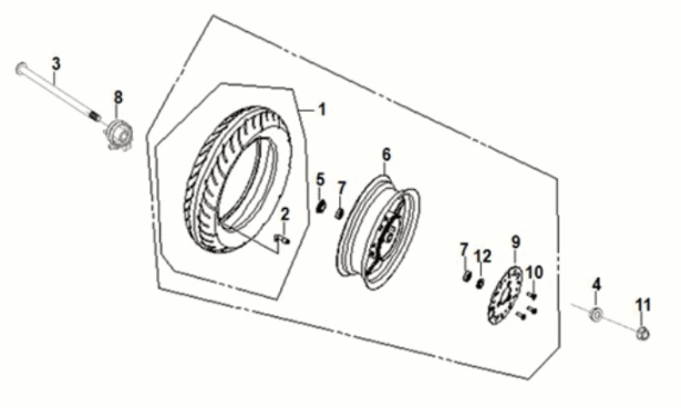 Koło przednie Sym Mio 50I E5