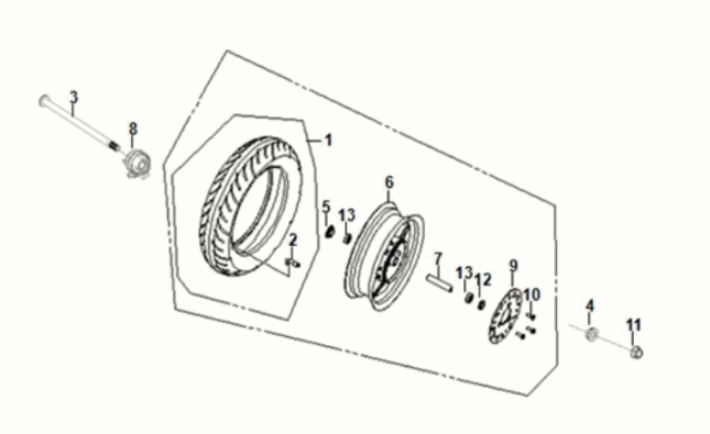 Koło przednie Sym Orbit III 50 E5