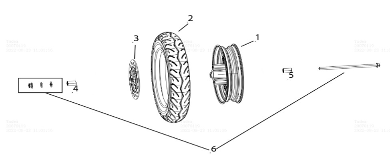 Yadea E8S przednie koło