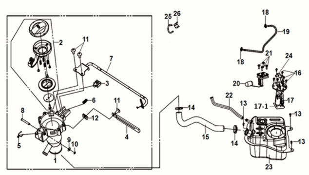 Zbiornik paliwa Sym X-Pro 50 E5
