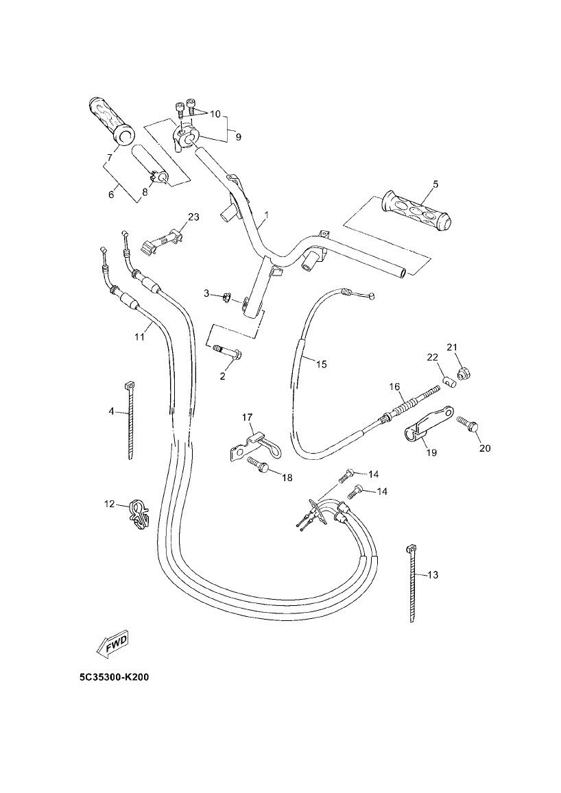 Kable hamulcowe gazowe Yamaha Neo 4-suwowe (po 2008 r.)
