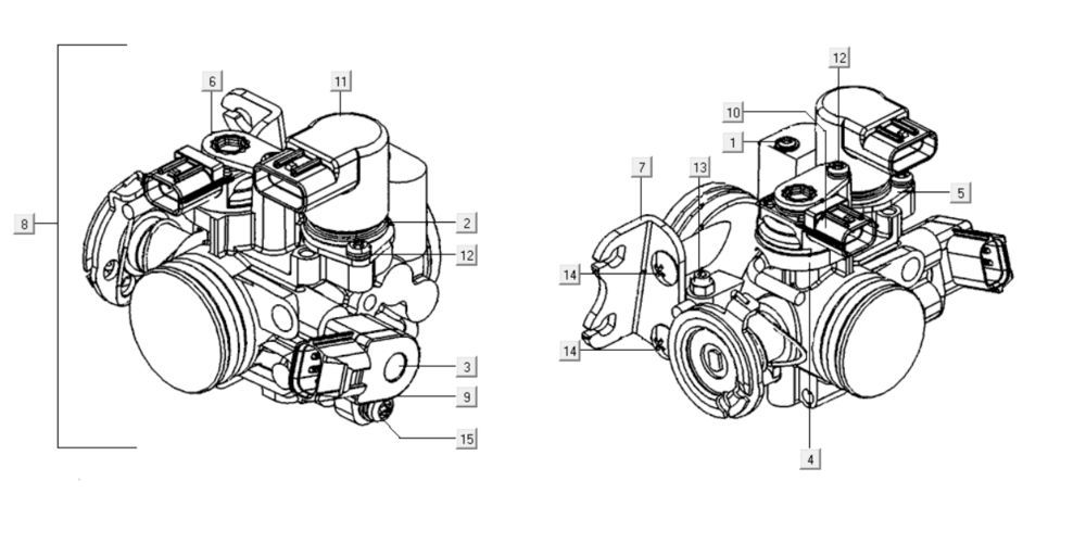 Przepustnica Kymco Xciting 400i Żółta