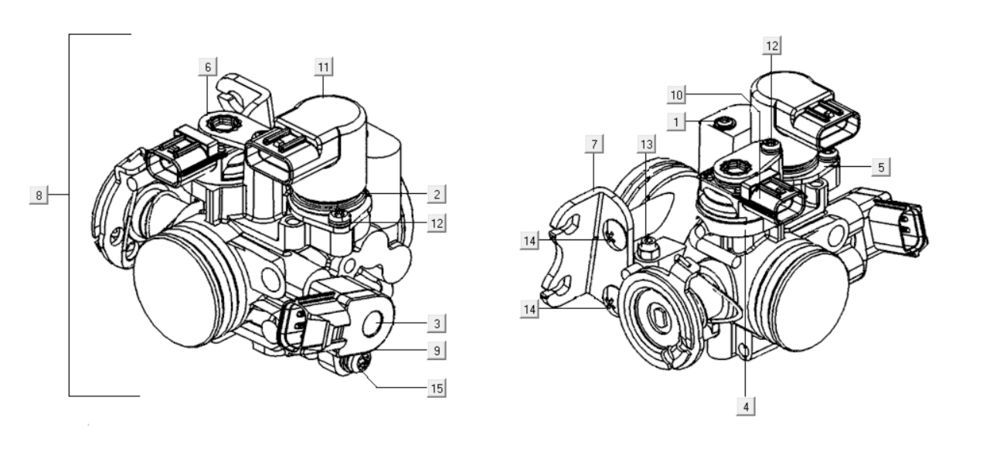 Przepustnica Kymco Xciting 400i Czarny Mat