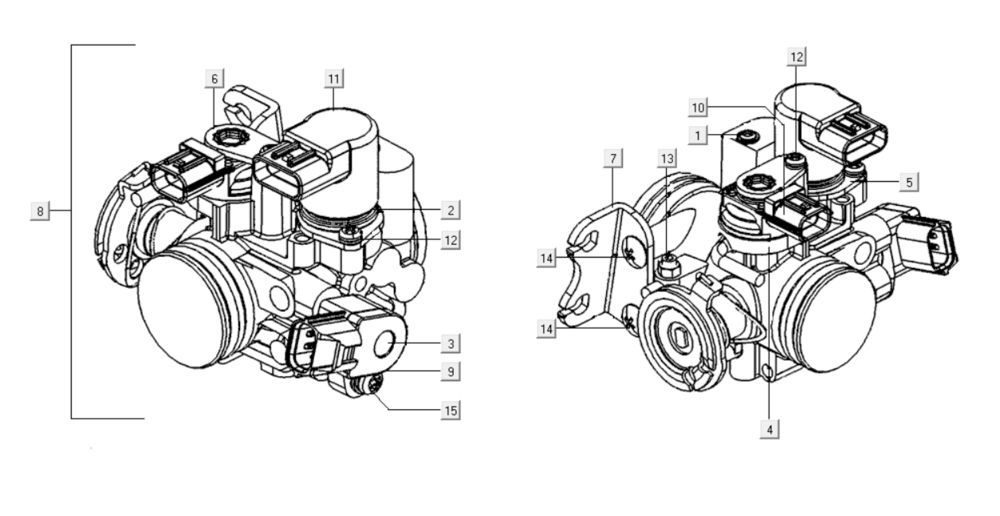 Przepustnica Kymco Xciting 400i Perłowa Czarna