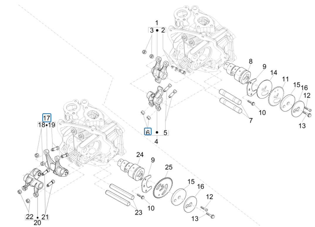 Wspornik bilansowania grup Piaggio Beverly 125 RST 4T 4V IE E3 2010-2015 (EMEA)