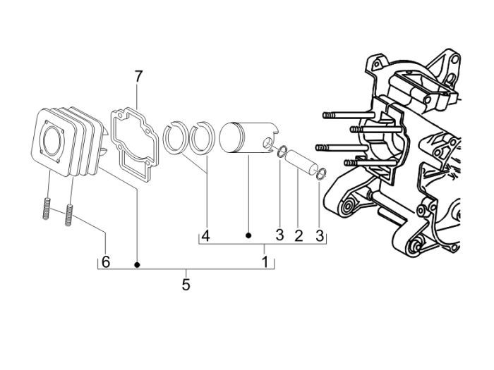 Cylinder Piaggio Liberty 2-suwowy