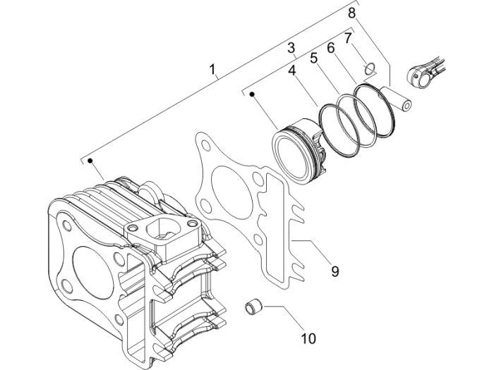 Cylinder Piaggio Fly 4-suwowy