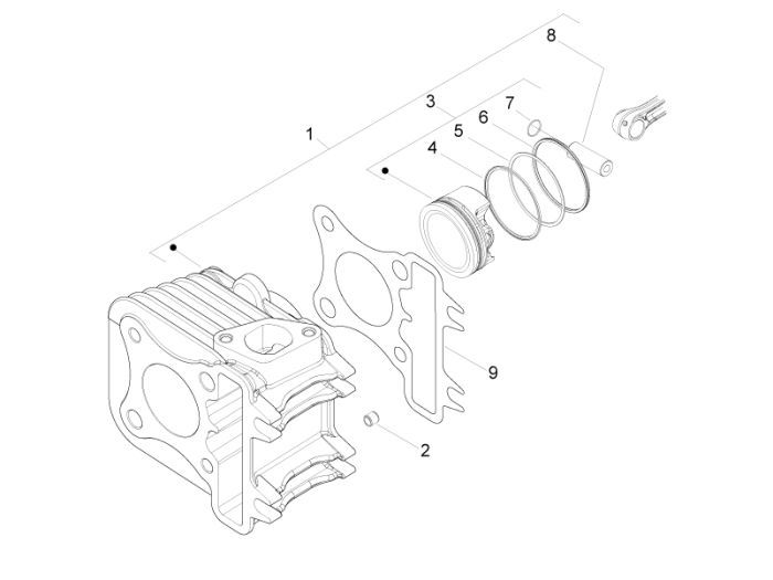 Cylinder Piaggio Liberty 4-suwowy