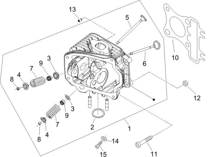 Głowica cylindra Piaggio Fly 4-suwowa