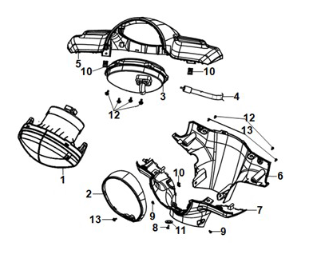 Pokrywa uchwytu - reflektor Sym E-Fiddle Slate Blue (GY7547UL)