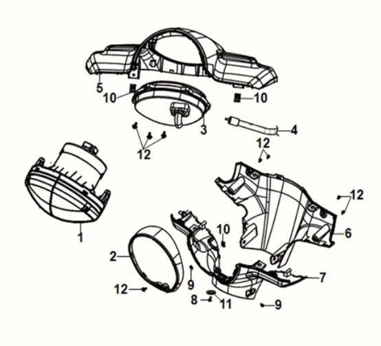 Osłona uchwytu reflektora Sym Fiddle IV 50 E5 Matt Indigo (BUP-275U)