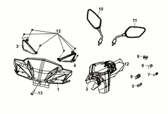 Rura uchwytowa - osłona uchwytu Sym X-Pro 50 E5 Biała (WH-8018P)