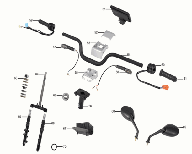 Kierownica/widelec przedni Yadea G5