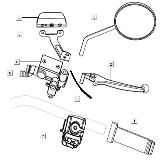 Przełącznik kierownicy - hamulca prawa Niu N1S