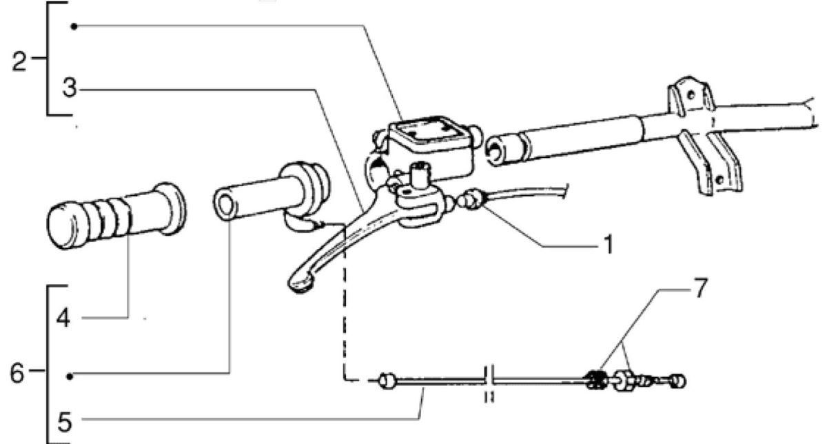 Części zamienne kierownicy (Pojazd z tylnym hamulcem piasty) Piaggio Zip RST