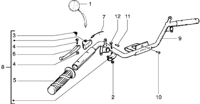 Części kierownicze Piaggio Liberty 2-suwowe do 2005