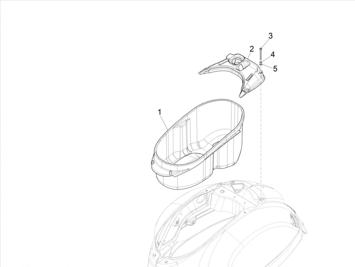 Vespa GTS 300 HPE 4T 4V IE ABS E4 2019 pudełko na kask (EMEA)