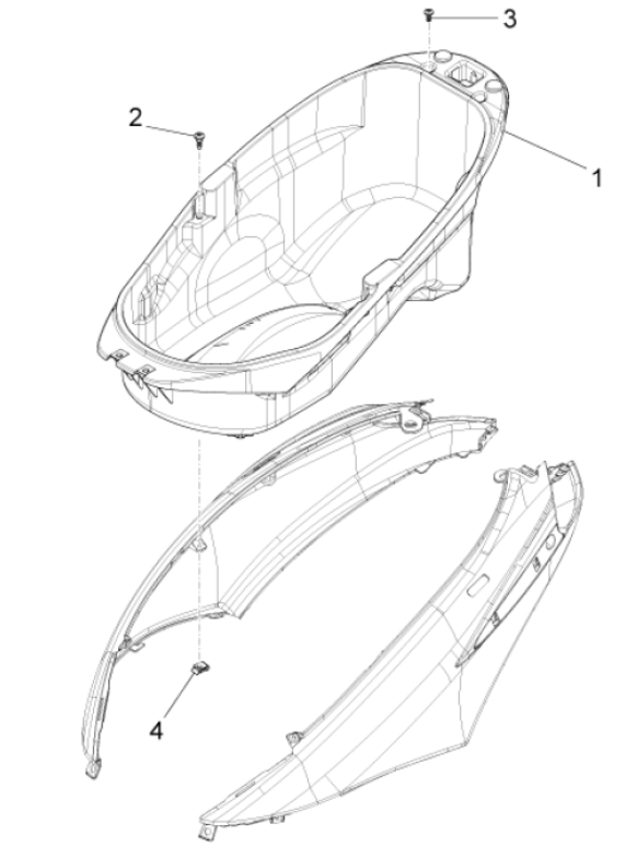 Pudełko na kask Piaggio Fly 125 4-suwowy 3V IE E3