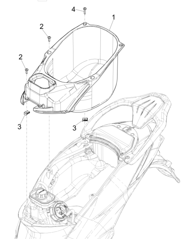 Piaggio Liberty 50 4-suwowy kask pudełko (IGET Euro 5)