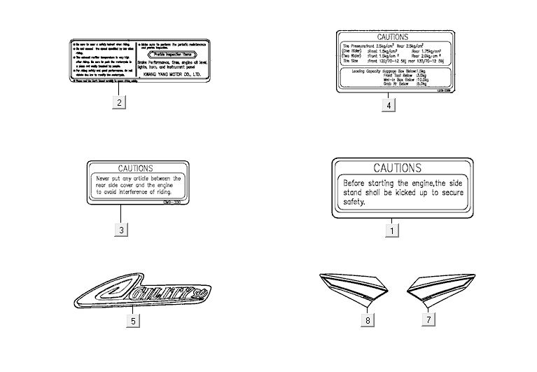 Infosticker Kymco Agility 10' 4-suwowy srebrny