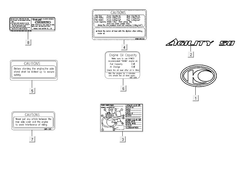 Infosticker Kymco City 16' 4-suwowy ciemnoszary