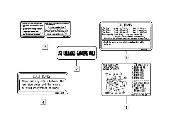 Infosticker Kymco Yup 2t ac czarny połysk