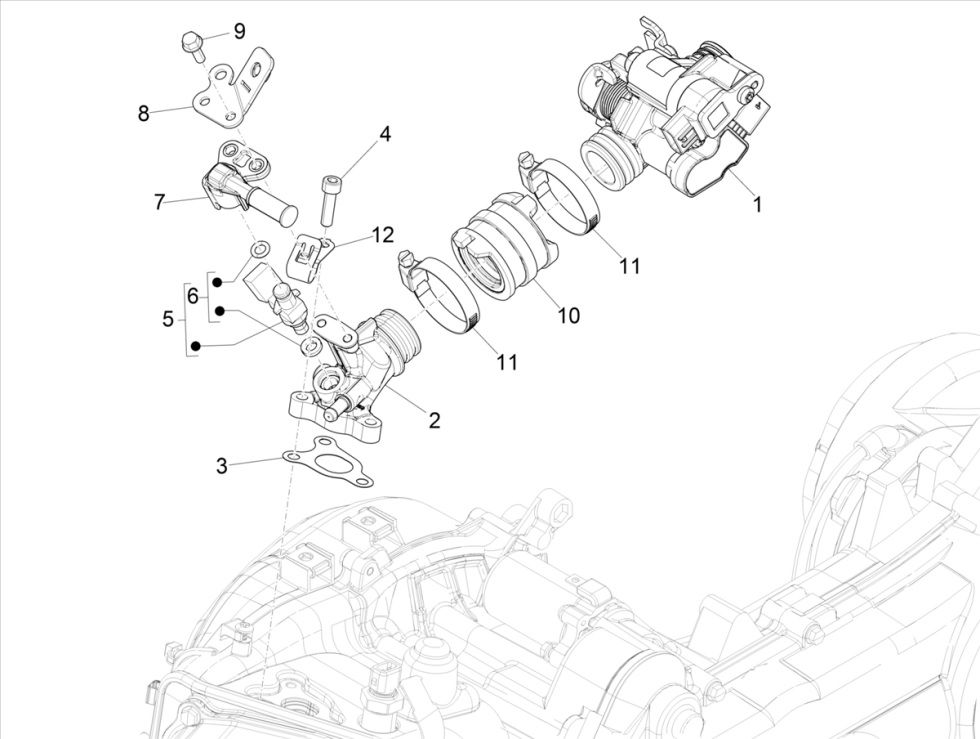 Vespa Primavera 4-suwowy wlot 3V (euro5 wtrysku IGET)