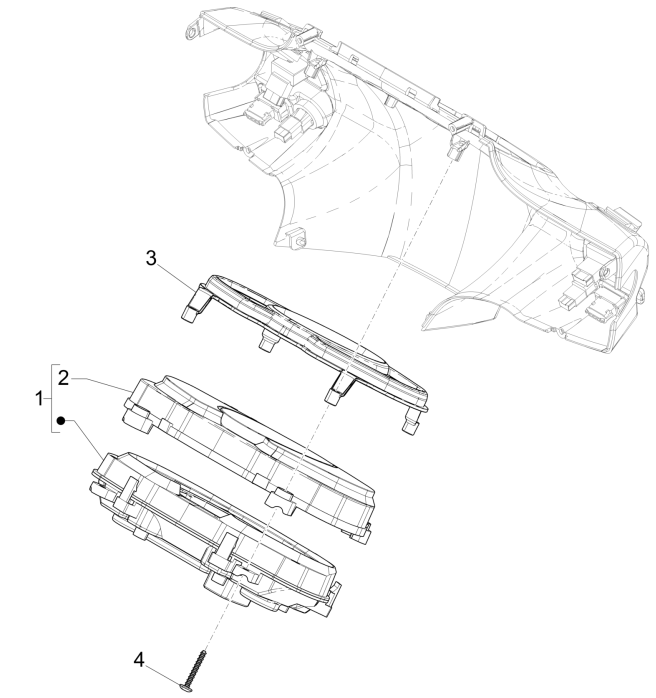Grupa instrumentów - Cruscotto Piaggio Medley 150 4T IE ABS E4 2016-2020 (EMEA)