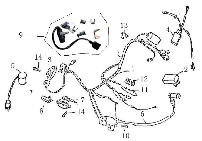 Wiązka przewodów zapłonu BTC Grande Retro niebieski biały