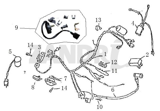 Wiązka przewodów zapłonu BTC Grande Retro GT1 niebieski krem