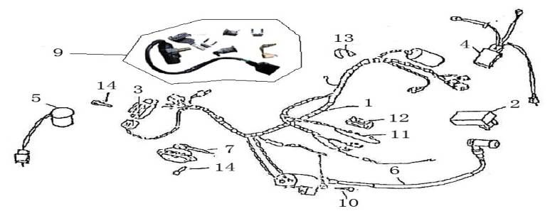 Wiązka przewodów China GT biała
