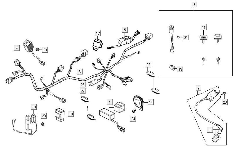 Wiązka przewodów Kymco Maxxer 90 Czarny