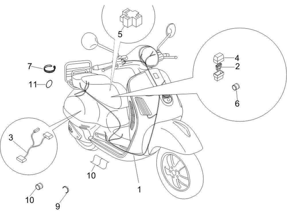 Wiązka przewodów Vespa Lx 25km 4-suwowy 2-zawór