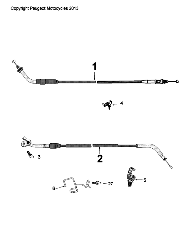 Kable Peugeot Citystar 50 Białe