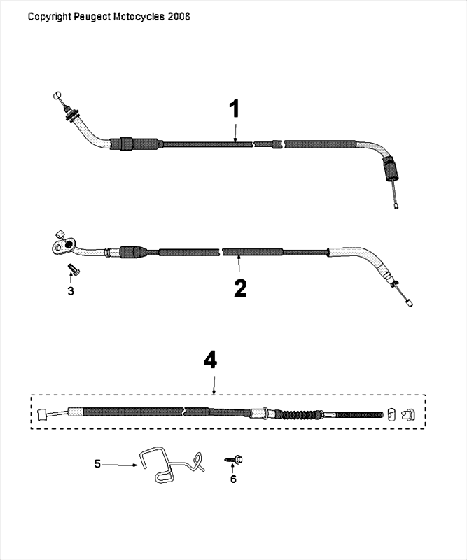 Kable Peugeot Speedfight 4 LC czarno-czerwone