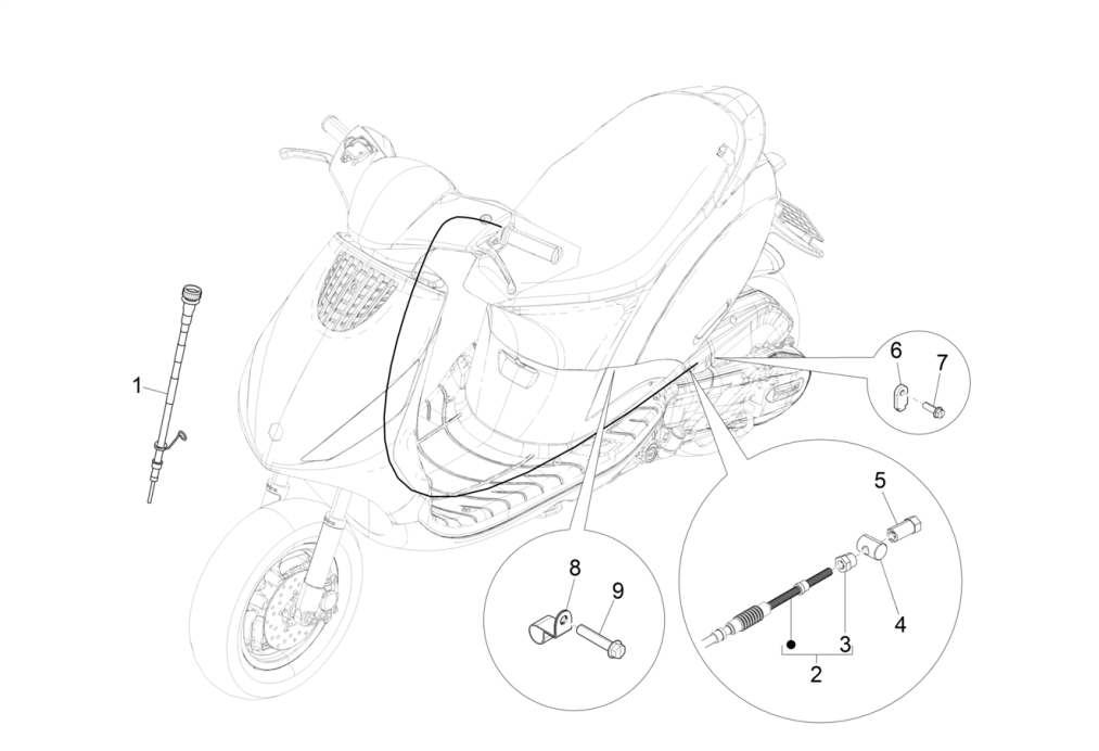 Kable Piaggo Zip 4-suwowy (wtrysk euro4 IGET)