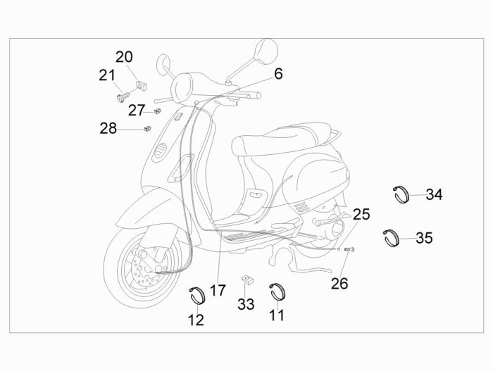 Przewody Vespa Lx 25km 4-suwowy 2-zawór