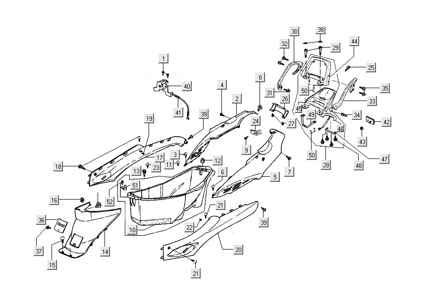 Okapy tylne Kymco Dink LC 2-suwowy srebrny