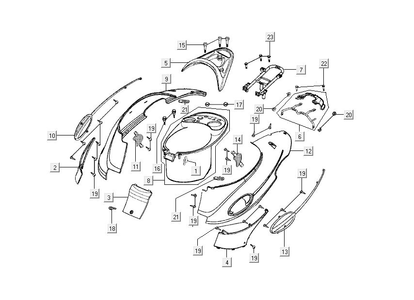 Za Kymco People 2-suwowy niebieski